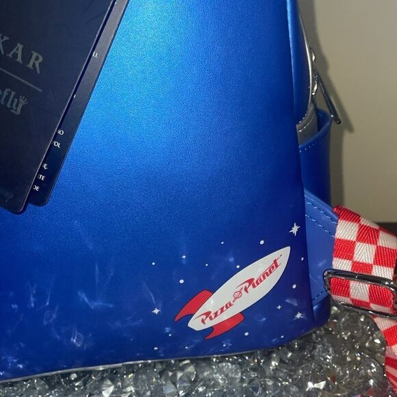 Disney Pixar Toy Story loungefly blue pizza planet mini bookbag back pack - Picture 9 of 11